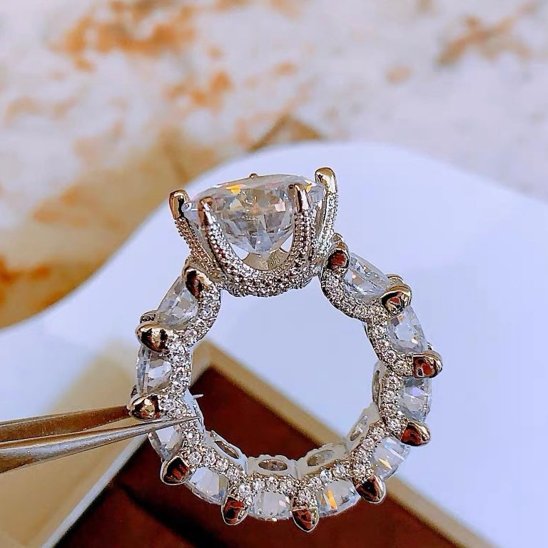 [Clara Jewels]Exquisite Multicolored Radiant Zircon Everyday Ring