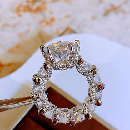 [Clara Jewels]Exquisite Multicolored Radiant Zircon Everyday Ring