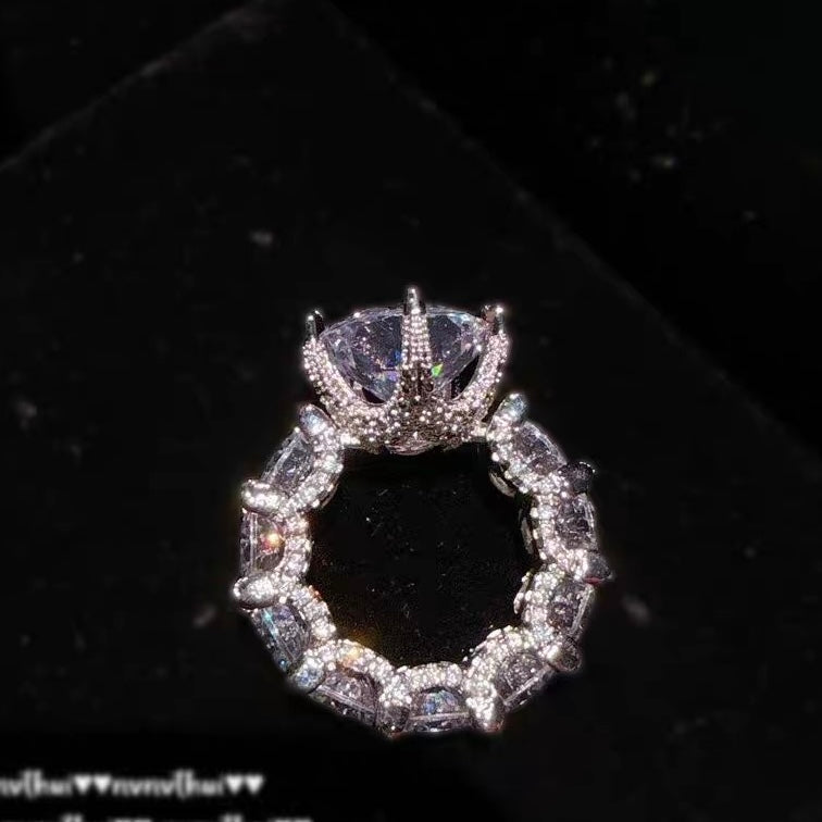 [Clara Jewels]Exquisite Multicolored Radiant Zircon Everyday Ring