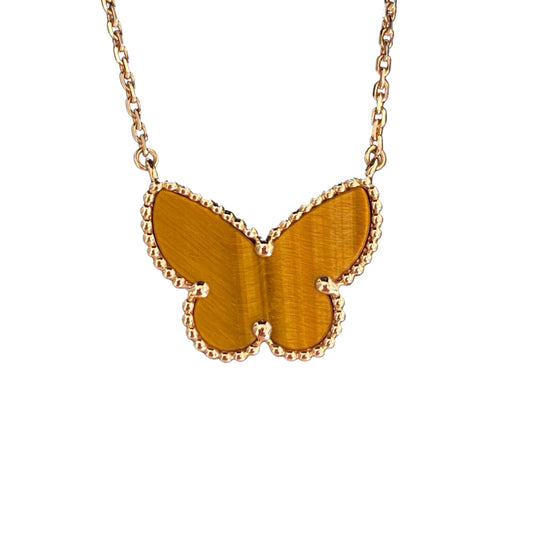 [Clara Jewels] TIGER__ EYE BUTTERFLY NECKLACE