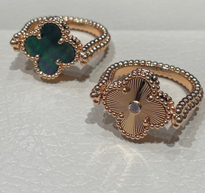 [Clara Jewels]CLOVER RIVERSIBLE GRAY AGATE RING