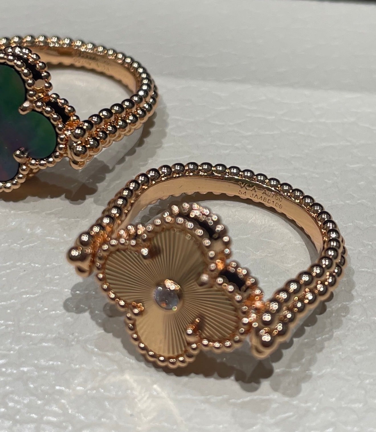 [Clara Jewels]CLOVER RIVERSIBLE GRAY AGATE RING