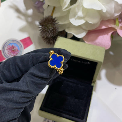 [Clara Jewels]CLOVER RIVERSIBLE BLUE AGATE RING