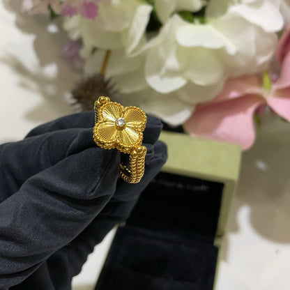 [Clara Jewels]CLOVER RIVERSIBLE BLUE AGATE RING
