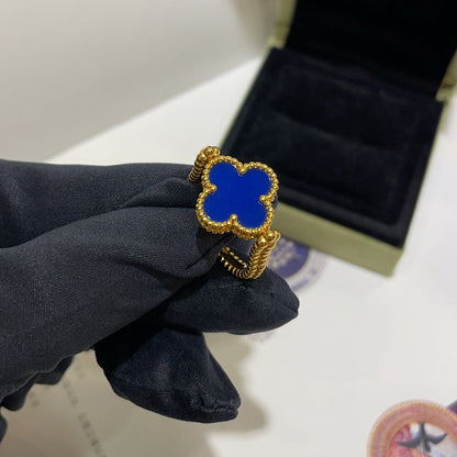 [Clara Jewels]CLOVER RIVERSIBLE BLUE AGATE RING