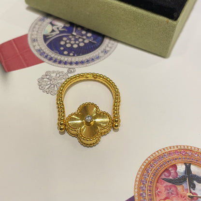 [Clara Jewels]CLOVER RIVERSIBLE BLUE AGATE RING