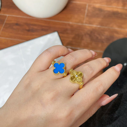 [Clara Jewels]CLOVER RIVERSIBLE BLUE AGATE RING