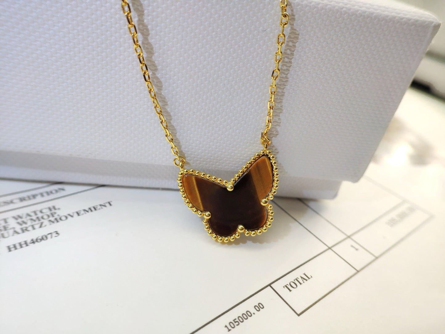 [Clara Jewels] TIGER__ EYE BUTTERFLY NECKLACE