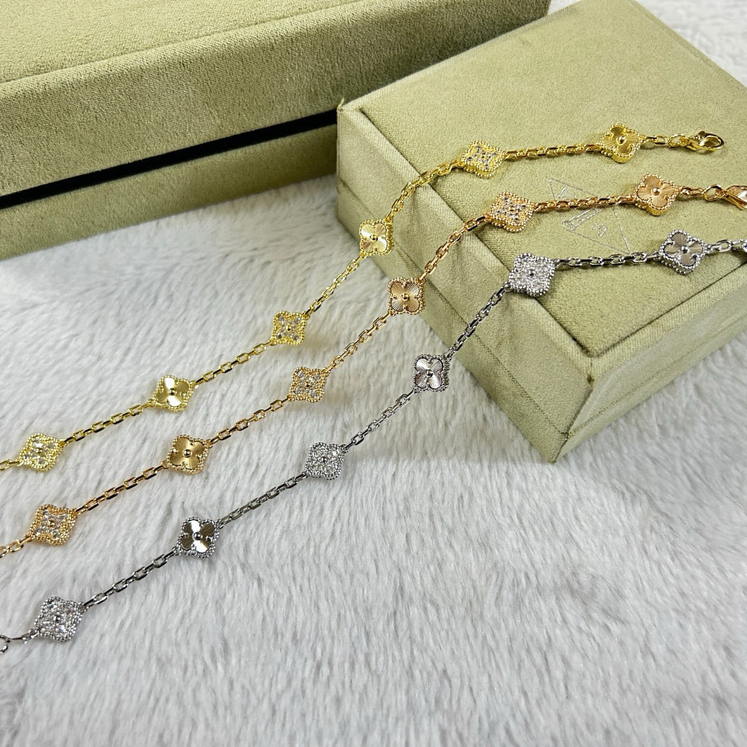 [Clara Jewels]CLOVER 6 MOTIF DIAMOND LASER BRACELET