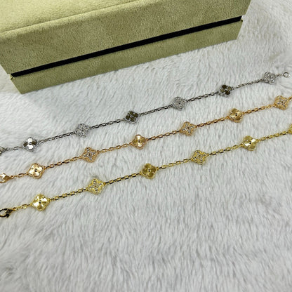 [Clara Jewels]CLOVER 6 MOTIF DIAMOND LASER BRACELET
