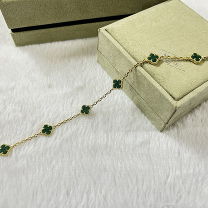 [Clara Jewels]CLOVER 6 MOTIF MALACHITE BRACELET