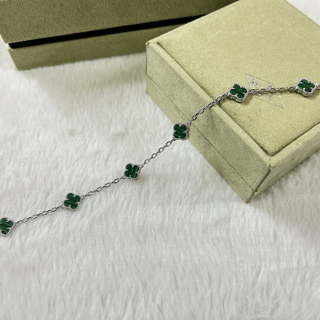 [Clara Jewels]CLOVER 6 MOTIF MALACHITE BRACELET