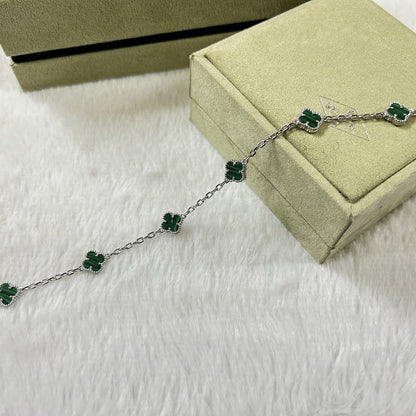 [Clara Jewels]CLOVER 6 MOTIF MALACHITE BRACELET