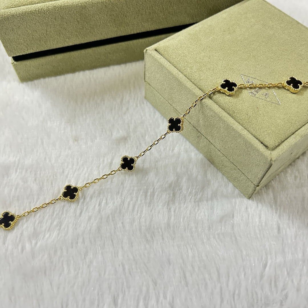 [Clara Jewels]CLOVER 6 MOTIF  ONYXS BRACELET