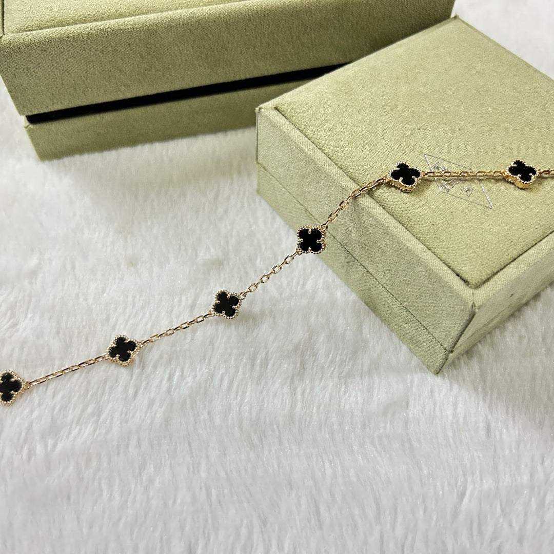 [Clara Jewels]CLOVER 6 MOTIF  ONYXS BRACELET