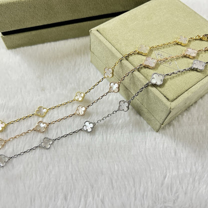 [Clara Jewels]CLOVER 6 MOTIF WHITE MOP BRACELET