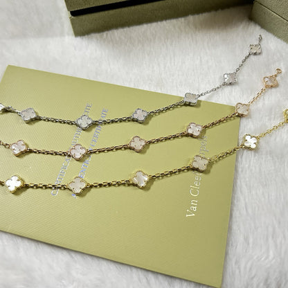 [Clara Jewels]CLOVER 6 MOTIF WHITE MOP BRACELET