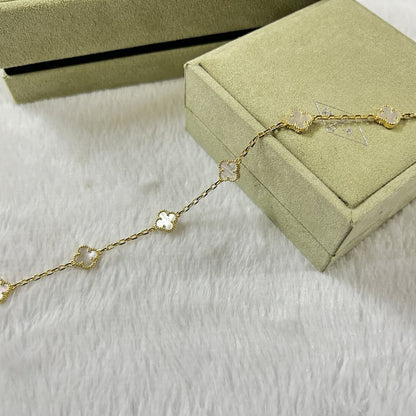 [Clara Jewels]CLOVER 6 MOTIF WHITE MOP BRACELET