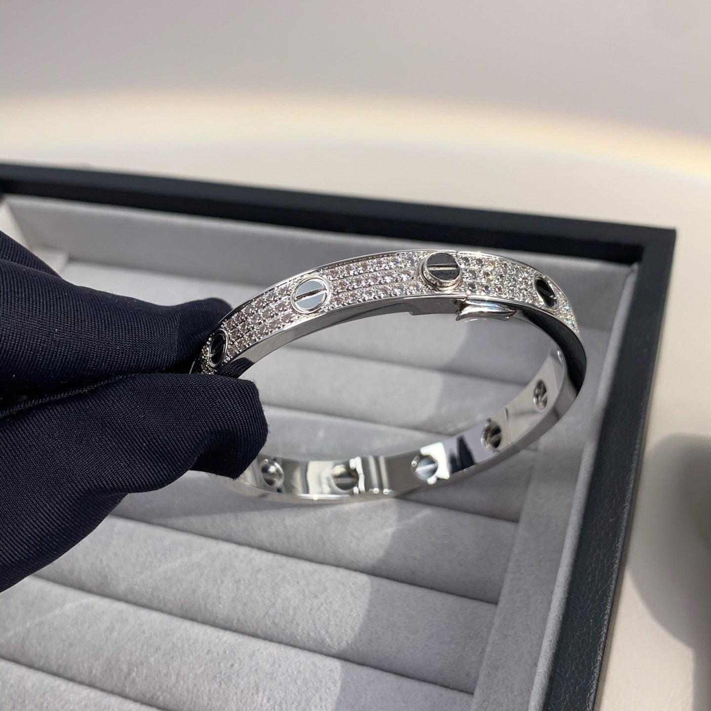 [Clara Jewels]LOVE BRACELET 6.1MM DIAMOND-PAVED CERAMIC