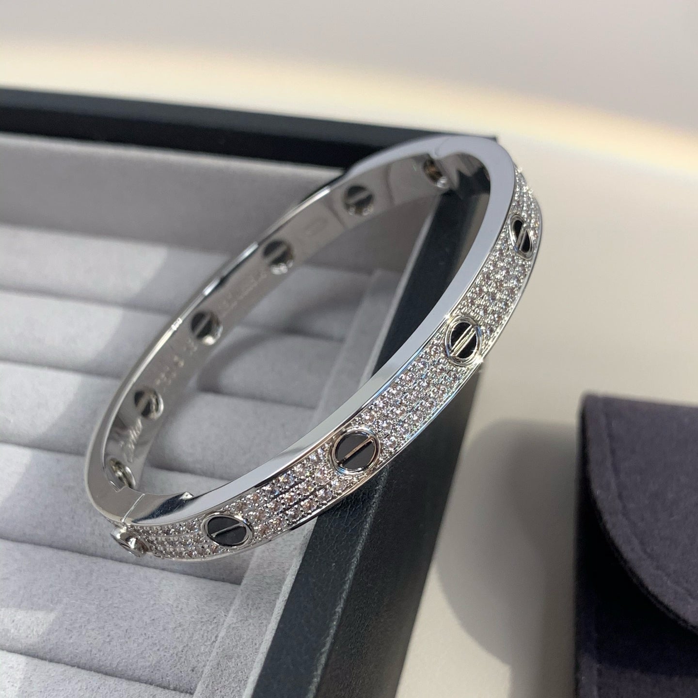 [Clara Jewels]LOVE BRACELET 6.1MM DIAMOND-PAVED CERAMIC