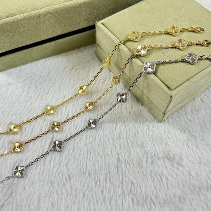 [Clara Jewels]CLOVER 6 MOTIF DIAMOND BRACELET