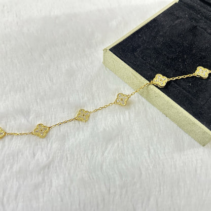 [Clara Jewels]CLOVER 6 MOTIF DIAMOND BRACELET
