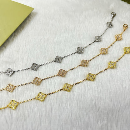 [Clara Jewels]CLOVER 6 MOTIF DIAMOND BRACELET