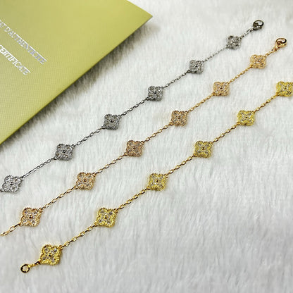 [Clara Jewels]CLOVER 6 MOTIF DIAMOND BRACELET