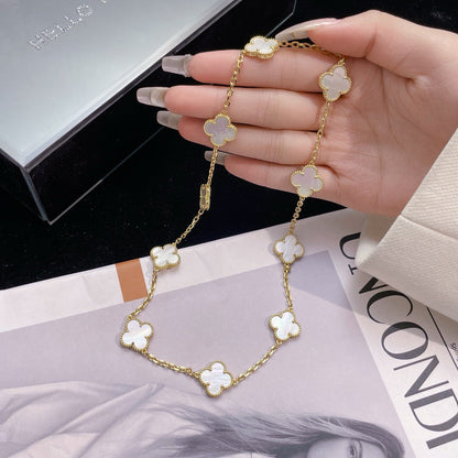 [Clara Jewels]CLOVER 10 MOTIFS WHITE MOTHER OF PEARL NECKLACE