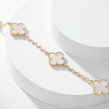 [Clara Jewels]CLOVER 10 MOTIFS WHITE MOTHER OF PEARL NECKLACE