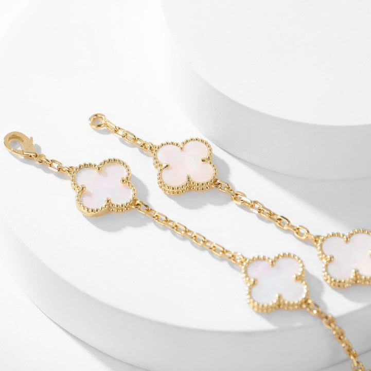 [Clara Jewels]CLOVER 10 MOTIFS WHITE MOTHER OF PEARL NECKLACE