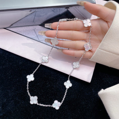 [Clara Jewels]CLOVER 10 MOTIFS WHITE MOTHER OF PEARL NECKLACE