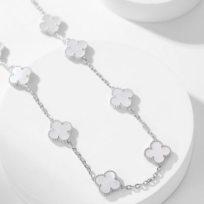 [Clara Jewels]CLOVER 10 MOTIFS WHITE MOTHER OF PEARL NECKLACE