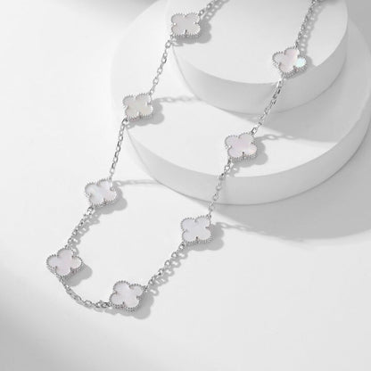 [Clara Jewels]CLOVER 10 MOTIFS WHITE MOTHER OF PEARL NECKLACE