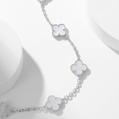 [Clara Jewels]CLOVER 10 MOTIFS WHITE MOTHER OF PEARL NECKLACE