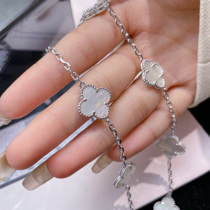 [Clara Jewels]CLOVER 10 MOTIFS WHITE MOTHER OF PEARL NECKLACE