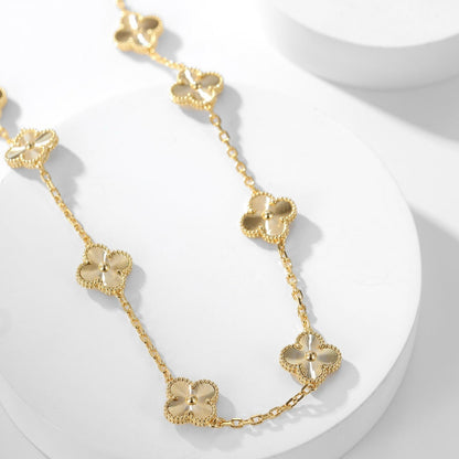 [Clara Jewels]CLOVER 10 MOTIFS LASER NECKLACE
