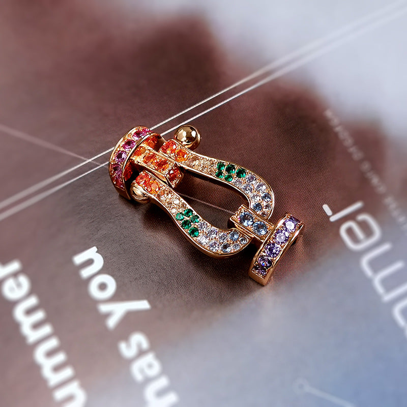 [Clara Jewels]FORCE LARGE HORSESHOE  COLORED DIAMOND BRACELET ROSE GOLD