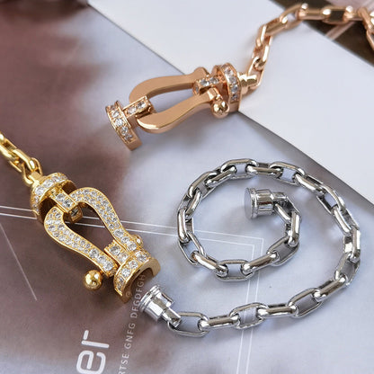 [Clara Jewels]FORCE LARGE HORSESHOE CLASP  METAL BRACELET