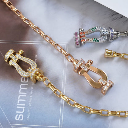 [Clara Jewels]FORCE LARGE HORSESHOE CLASP  METAL BRACELET