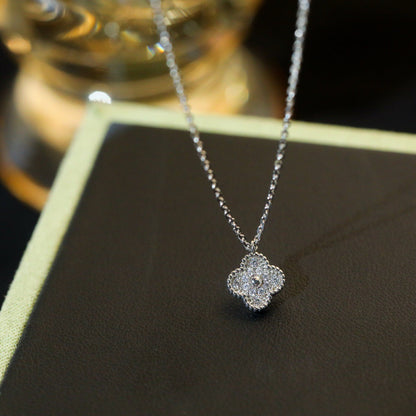 [Clara Jewels]CLOVER MINI 9.5MM PENDANT DIAMOND NECKLACE