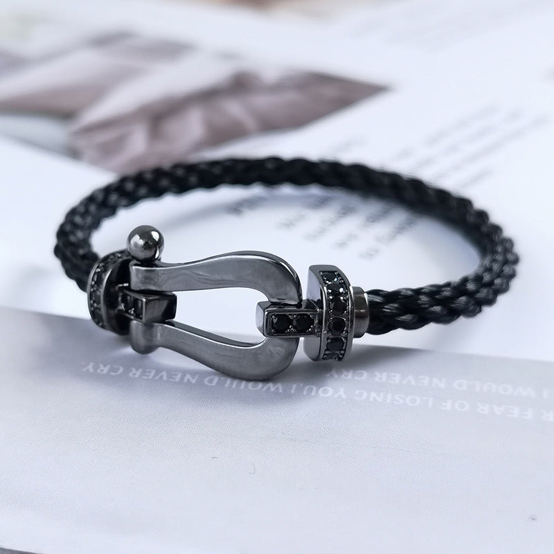 [Clara Jewels]FORCE LARGE SERIES HORSESHOE BLACK SAMURAI BRACELET