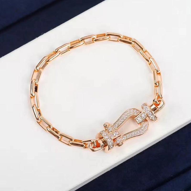 [Clara Jewels]FORCE LARGE HORSESHOE CLASP  METAL BRACELET