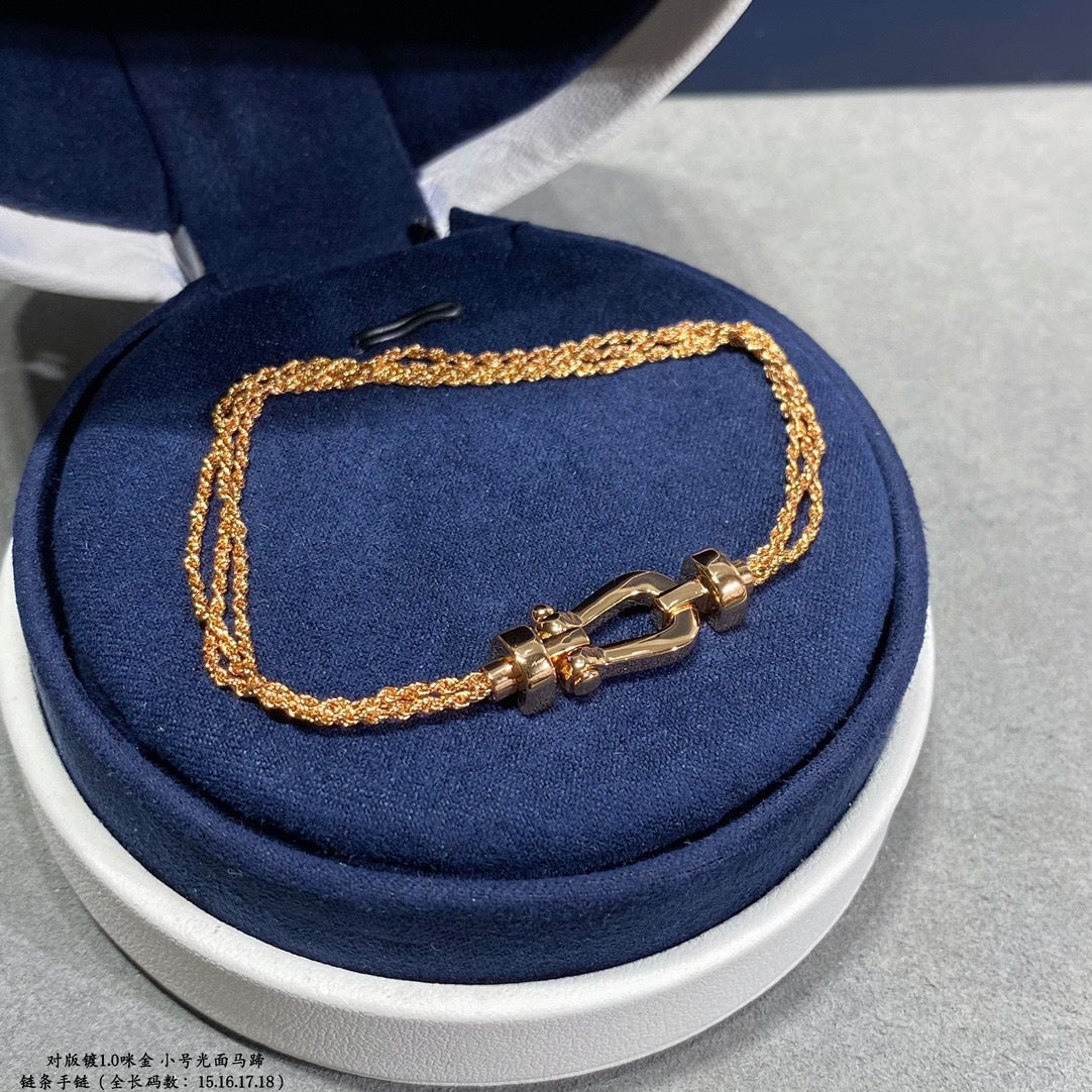[Clara Jewels]FORCE SMALL HORSESHOE  DIAMOND CHAIN ROPE BRACELET