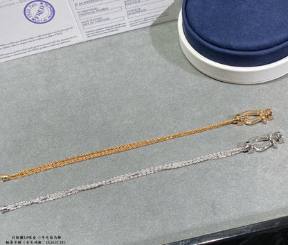 [Clara Jewels]FORCE SMALL HORSESHOE  DIAMOND CHAIN ROPE BRACELET