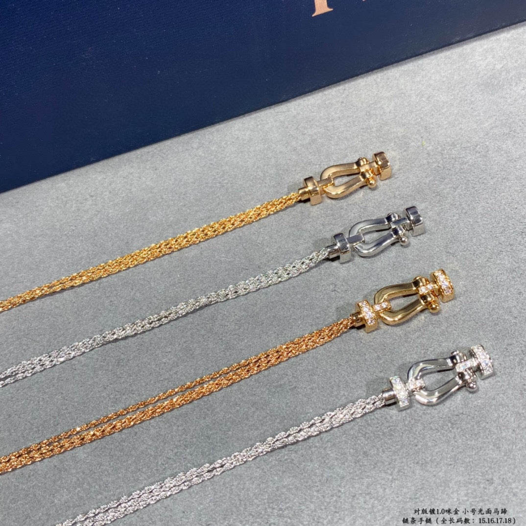 [Clara Jewels]FORCE SMALL HORSESHOE  DIAMOND CHAIN ROPE BRACELET