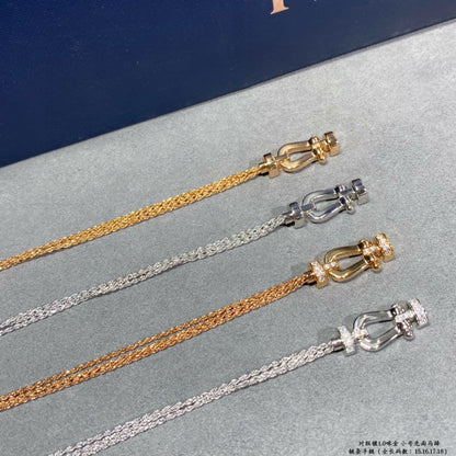 [Clara Jewels]FORCE SMALL HORSESHOE  DIAMOND CHAIN ROPE BRACELET
