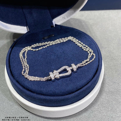 [Clara Jewels]FORCE SMALL HORSESHOE  DIAMOND CHAIN ROPE BRACELET