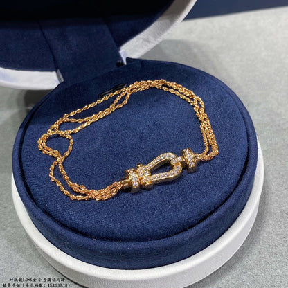 [Clara Jewels]FORCE SMALL HORSESHOE  DIAMOND CHAIN ROPE BRACELET