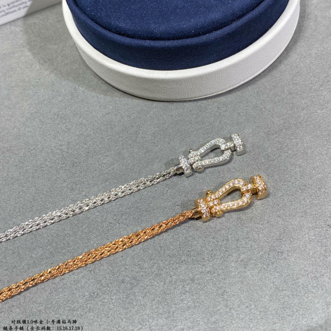 [Clara Jewels]FORCE SMALL HORSESHOE  DIAMOND CHAIN ROPE BRACELET